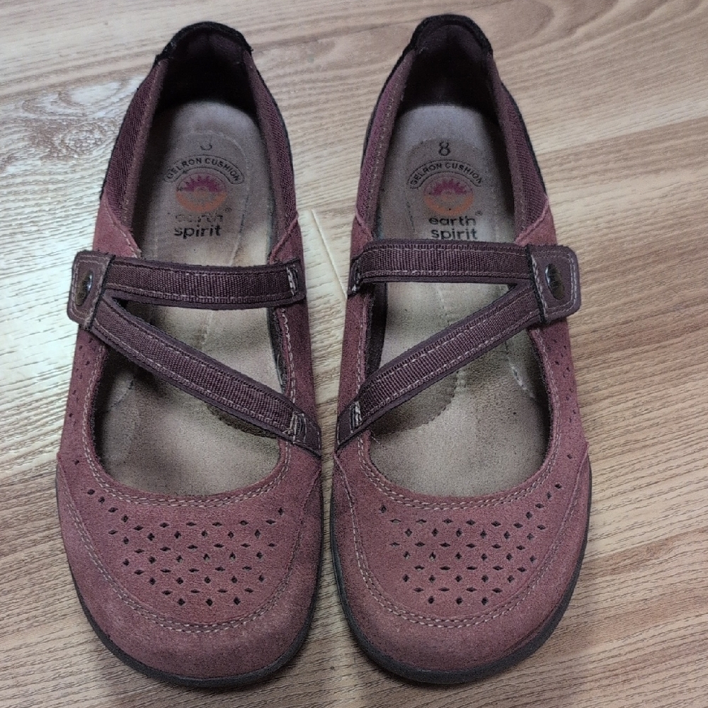 Earth Spirit Burgundy Mary Jane Flats